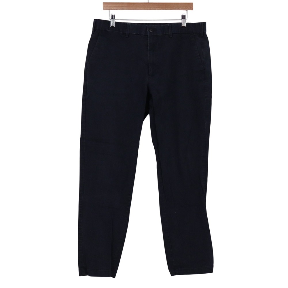 Gap Chino Pants Mens 36x32 Straight Navy Blue Stretch Cotton Good